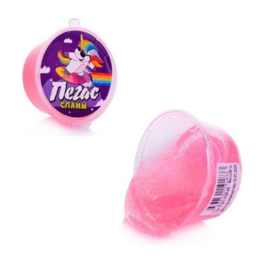 Слайм Прихлоп пегас битое стекло розовый 50 грамм