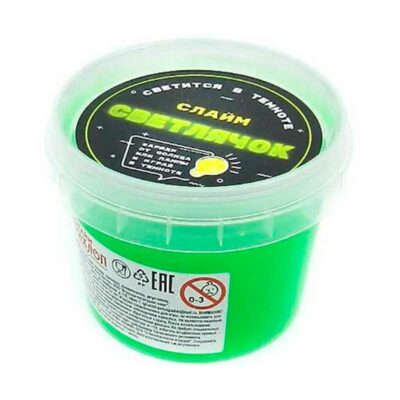 Слайм Прихлоп Светлячок зеленый 100 грамм