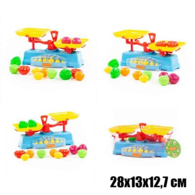 53787 Игровой набор "Весы" + Набор продуктов (12 элементов) (в сеточке)