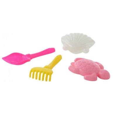 57556 Набор №562: Лопатка №5, грабельки №5, формочки (черепаха + ракушка №1)