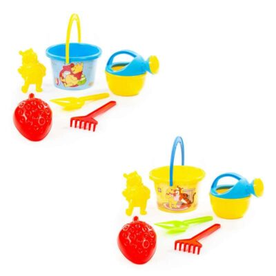 66909 Набор Disney «Винни и его друзья» №8: ведро среднее с наклейкой, лопатка, грабельки, формочки