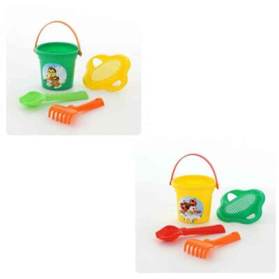 2204 Набор №28: ведро малое, ситечко-цветок, совок №2, грабельки №2