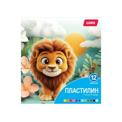 Плф-007 Пластилин FUNNY FRIENDS 12 цв, 15 гр,пенал