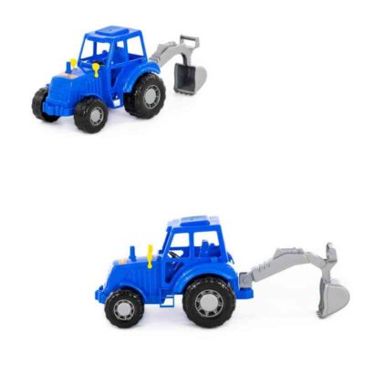 84873 Трактор "Мастер" (синий) с лопатой (в сеточке)