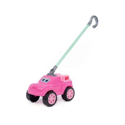 75021 Автомобиль-каталка "Боби" с ручкой (розовый)