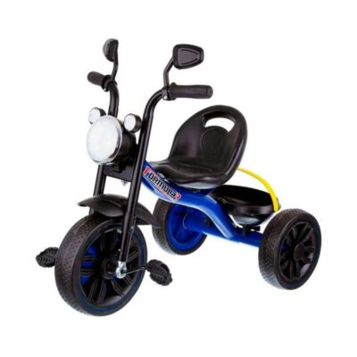 F8BL Велосипед трехколесный, черно-синий, фара со свет./звук АКЦИЯ!!!!!!!