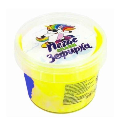 Слайм Прихлоп зефирка 100 грамм два: синий и желтый