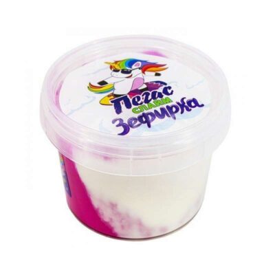 Слайм Прихлоп зефирка 100 грамм два: белый и ежевика