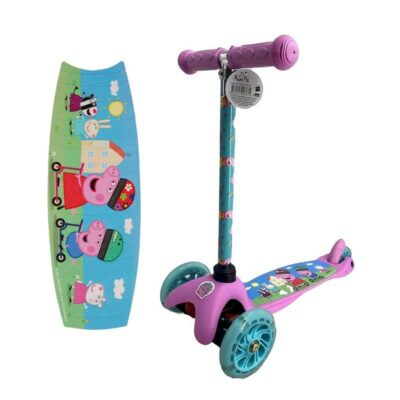 Самокат 3кол.ПЕППА упр.накл, pu 120 и 80 мм,свет,рег.рул АКЦИЯ!!!!!!