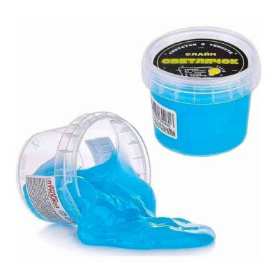 Слайм Прихлоп Светлячок голубой 100 грамм