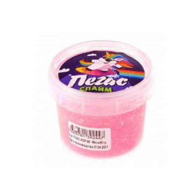 Слайм Прихлоп пегас битое стекло розовый 90 грамм
