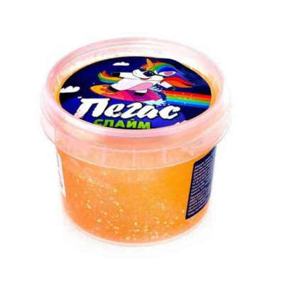 Слайм Прихлоп пегас битое стекло оранжевый 90 грамм