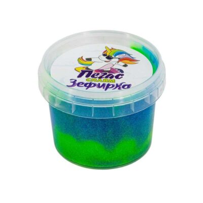 Слайм Прихлоп зефирка 100 грамм два: синий и зеленый