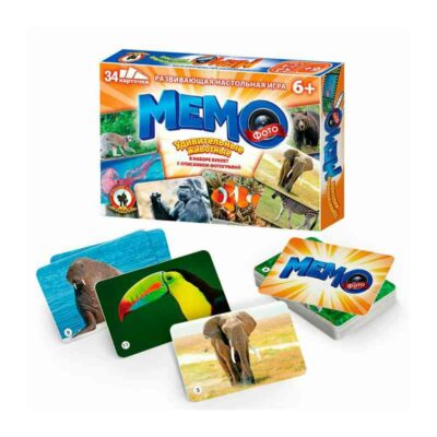 04607 Фото-мемо Удивительные животные. 34 карточки