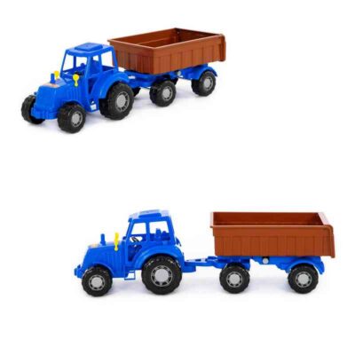 84774 Трактор "Мастер" (синий) с прицепом №1 (в сеточке)