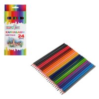 228-155 Карандаши 24 цвета шестигранные заточ., пластик, улучшенное письмо