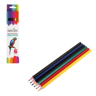 583-168 Карандаши 6 цветов шестигранные заточ., пластик