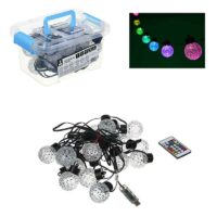 384-122 Эл. гирлянда 9м, 20LED RGB, многореж., пульт, APP, USB, 5В