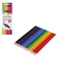 228-154 Карандаши 18 цветов шестигранные заточ., пластик, улучшенное письмо