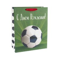 504445 Пакет подарочный, 210гр, С Днем Рождения! (футбол), 41*31*12 см, 1 шт.