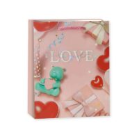 503125 Пакет подарочный, 210гр, LOVE, Дизайн №3, Металлик, 32*26*10 см, 1 шт.