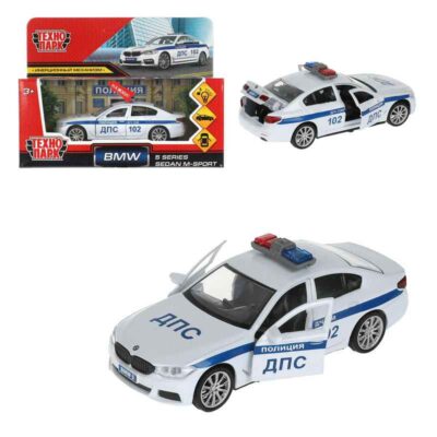 5ER-12SLPOL-WH Машина металл свет-звук BMW 5-er M-SPORT ПОЛИЦИЯ 12 см