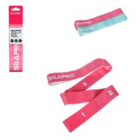 093-012 SILAPRO Эспандер-лента с 8 захватами для йоги, растяжки и пилатеса, 90x4см, сопр. 7-10кг
