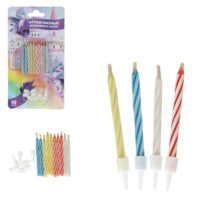 Свечи для торта незадуваемые, 10 шт, блистер, единорог