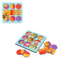 MASH-07 Рамка - вкладыш геометрические фигуры Маша и Медведь 17*17см