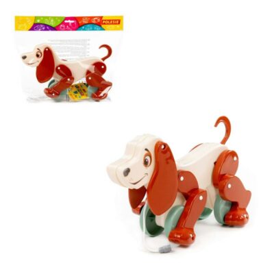 48701 Собака-каталка "Боби" (бело-коричневый) (в пакете)