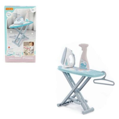 67477 Набор игровой "Утюжок №3 с гладильной доской, пульверизатором и вешалкой" (серо-голубой) (в ко