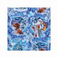 Бумага упаковочная глянцевая «Дедушка Мороз в лесу», 70 × 100 см 2576284