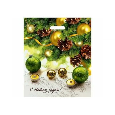 Пакет "Новогодняя увертюра", полиэтиленовый с вырубной ручкой, 47х40 см, 45 мкм   4455023