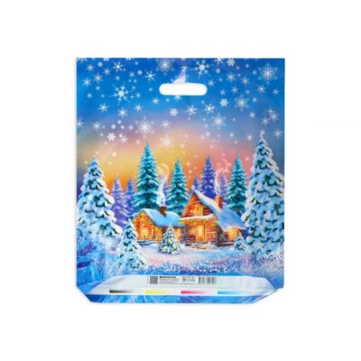 Пакет "Снежный лес", полиэтиленовый с вырубной ручкой 40х47 см, 45 мкм 10617965