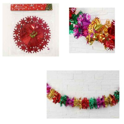 Растяжка "Простые снежинки по кругу" d-24,5 см 220 см 3555300