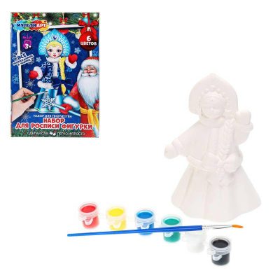 PAINTFIGURE-NY-MA3 Набор тв-ва фигурка для росписи (краски, кисточка) снегурочка
