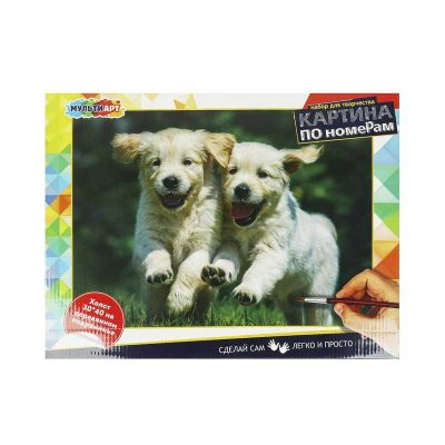 CANV30X40-MULTI27 Картина по номерам 30х40 см щеночки