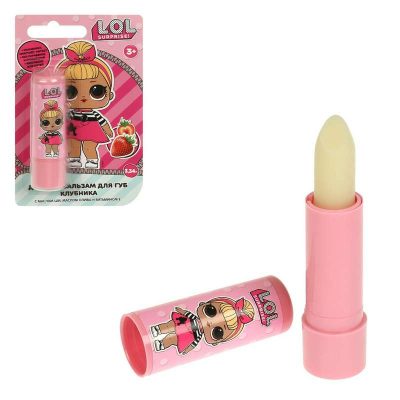 112332-LL Детский бальзам для губ ЛОЛ 3,34 гр клубника Со сливками