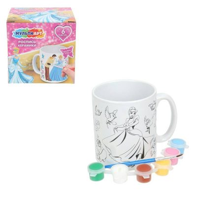 MUG-MAPD Набор д/дет тв-ва кружка для росписи (краски, кисточка) принцесса