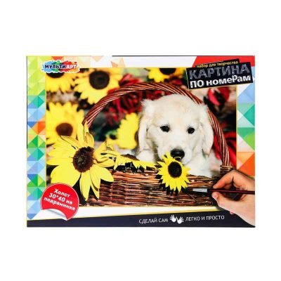 CANV30X40-MULTI31 Картина по номерам 30х40 см собачка