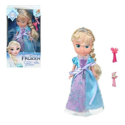 Y25DD-E-SOUND-25 Кукла 25 см озвуч, Эльза, свет. амулет, руки и ноги сгиб