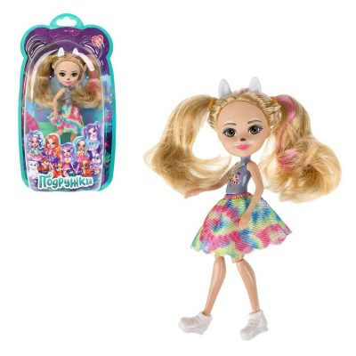 DE05-RU Кукла 15 см подружки, ноги сгиб, кенгуру, блист АКЦИЯ!!!!!!!