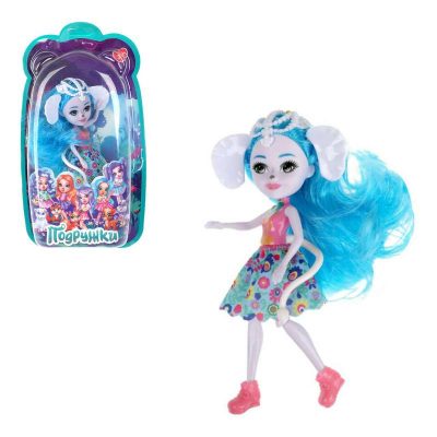 DE02-RU Кукла 15 см подружки, ноги сгиб, слон, акс, блист АКЦИЯ!!!!!!!