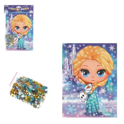 SEQPACK-112300 Аппликация из пайеток,пакет,17*23 см снежная принцесса