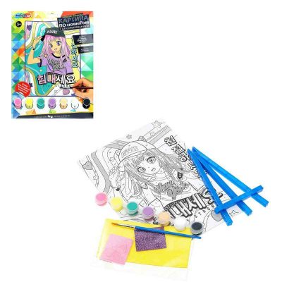 CANVAS17X23-ANIM1 Раскраска по номерам 17х23 см Аниме