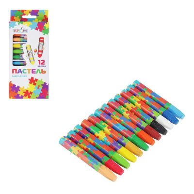 284-071 Мелки восковые 12цв. ClipStudio "Пастель масляная"