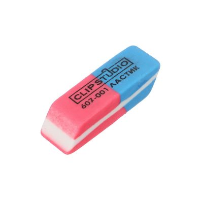 607-001 Ластик ClipStudio скошенный красно-синий, для карандашей