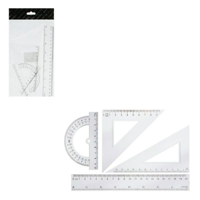 583-131 Набор геометрический ClipStudio 4 пр. (линейка 20см, 2 угольника, транспортир)