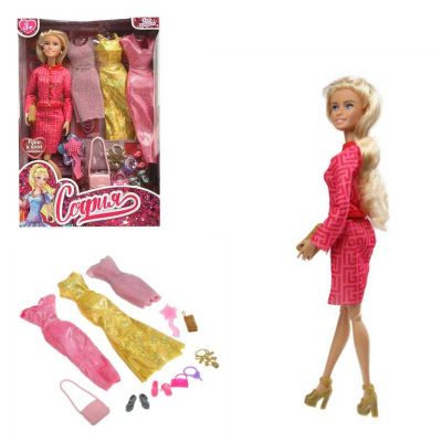 66001-DRESS17-S-BB Кукла 29см София, руки и ноги сгиб, 3 комплекта одежды, акс