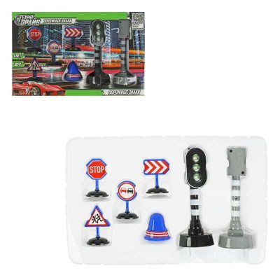 1809Z582-R Настольная игра дорожные знаки, свет-звук, кор.32*20,7*6см